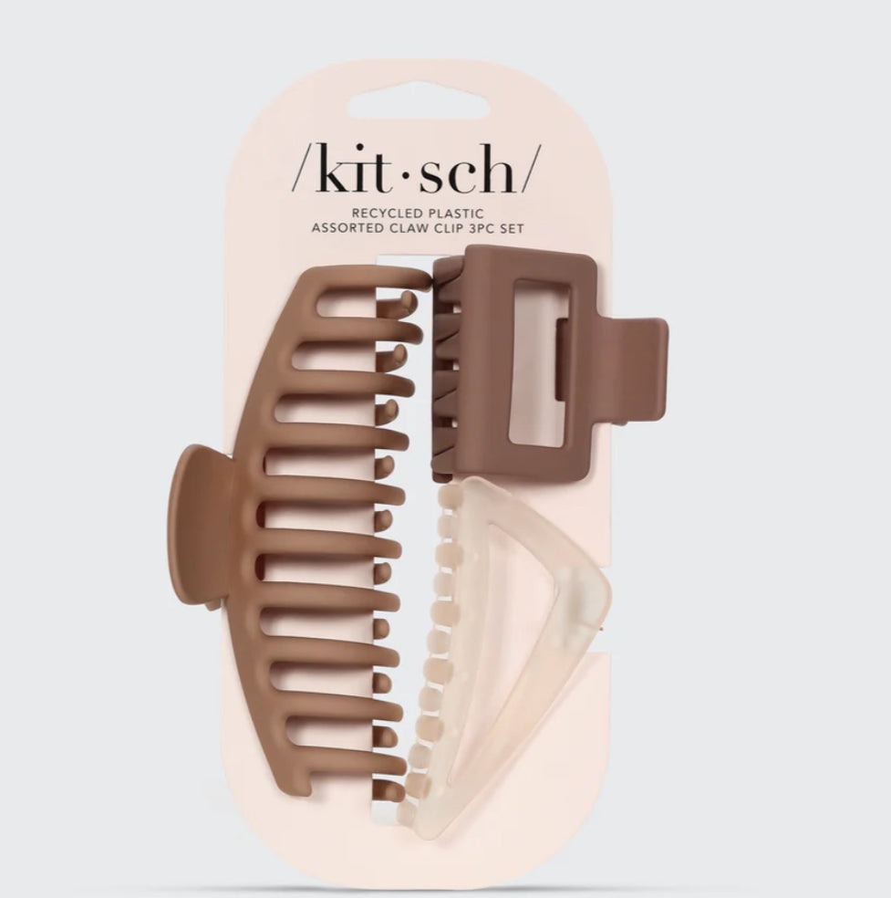Recycled Plastic Assorted Claw Clip 3pc | Kitsch